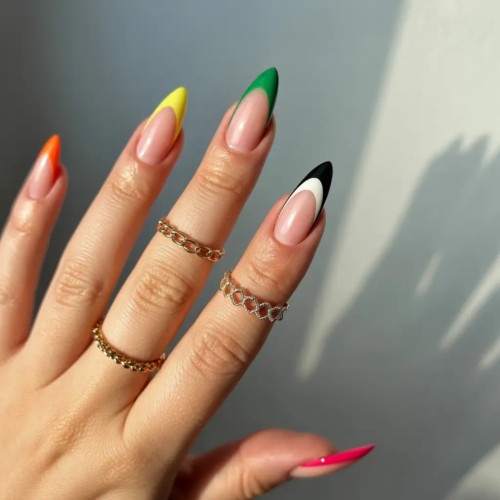 2025 Fall Nail Trends Bold Rainbow Tips