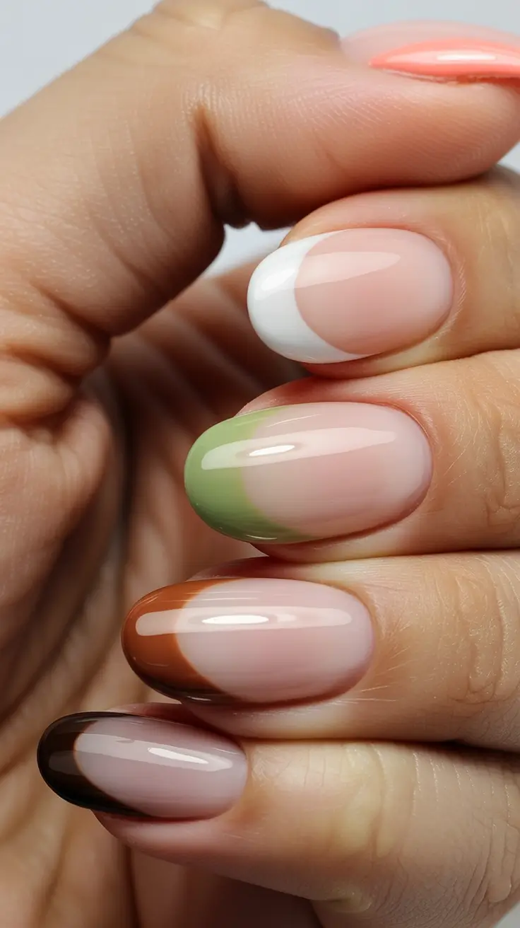 2025 Fall Nail Trends Soft Fall Color Blocking