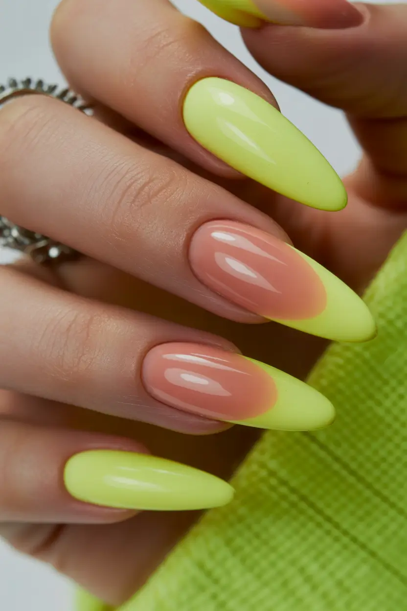 2025 Fall Nail Trends Neon Almond