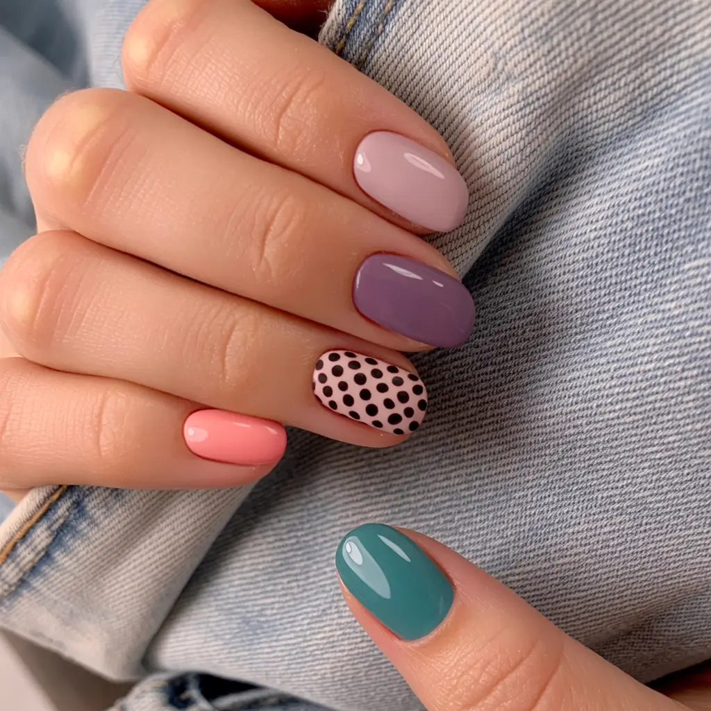 2025 Minimalist Fall Nails Playful Color Pop