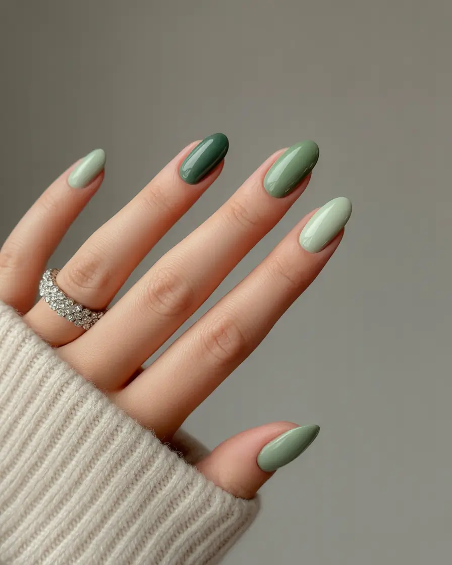 2025 Minimalist Fall Nails Sage Meets Olive