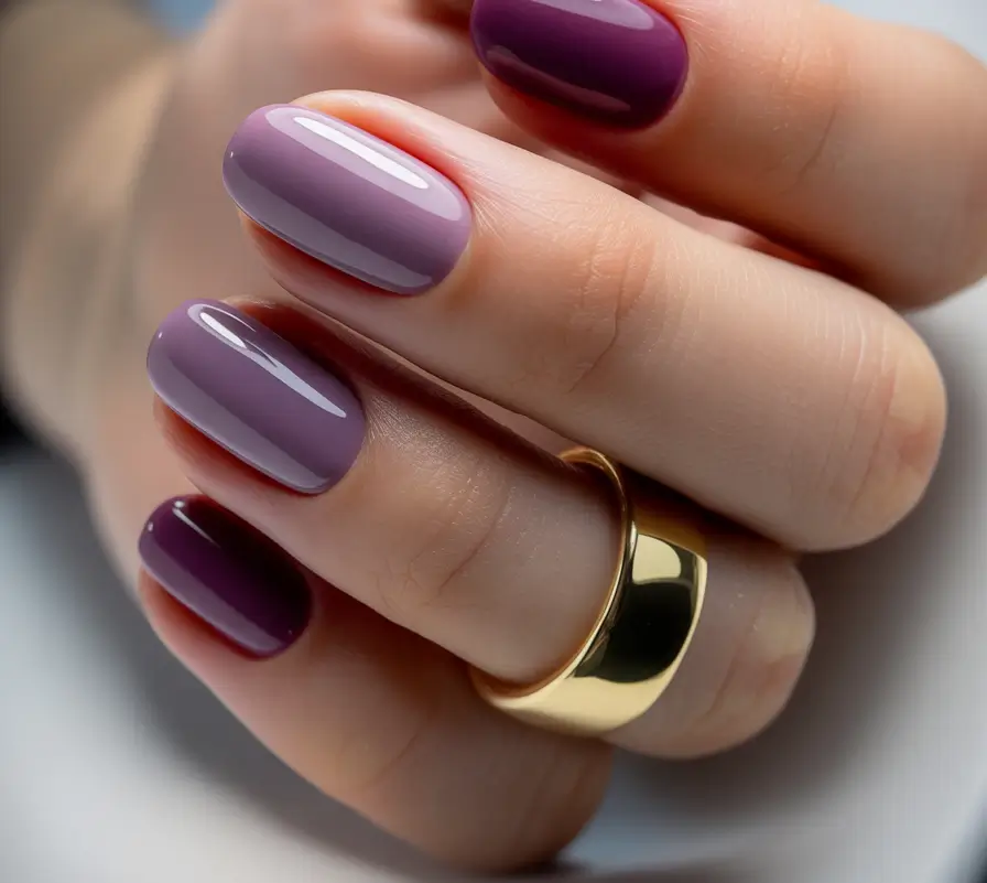 2025 Minimalist Fall Nails Muted Mauve Perfection