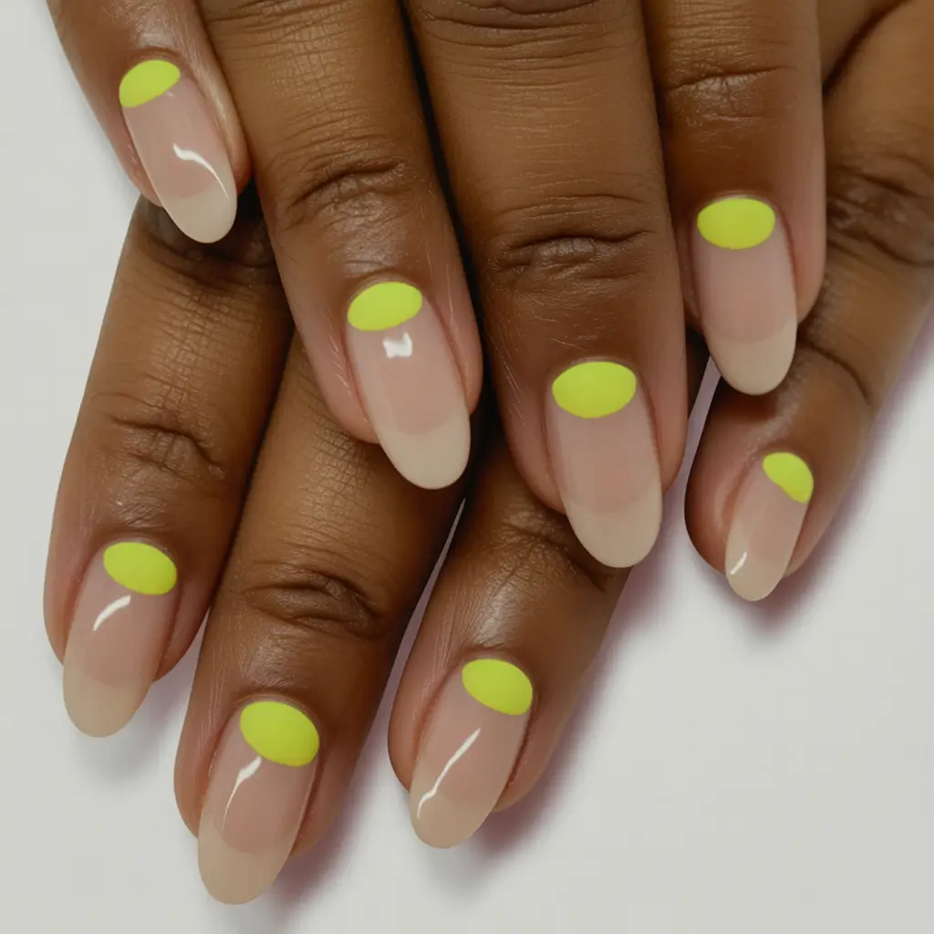 2025 Minimalist Fall Nails Neon Moon Tips