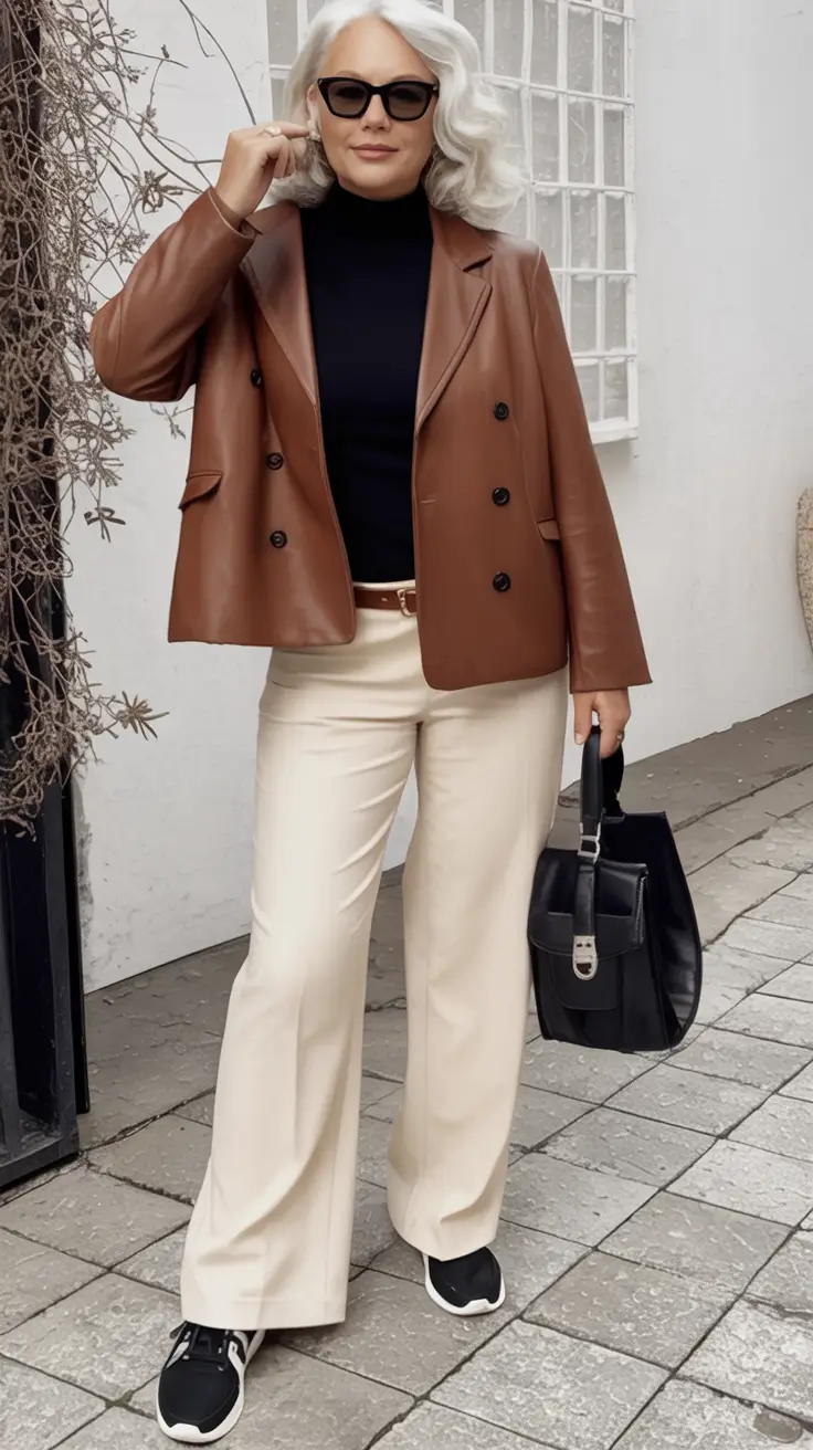 age-friendly fall outfits for 60+ women in 2025 Sporty Neutrals with a Chic Edge