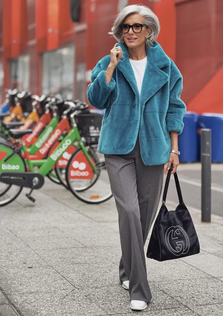 age-friendly fall outfits for 60+ women in 2025 Cool Teal and Sleek Street Style
