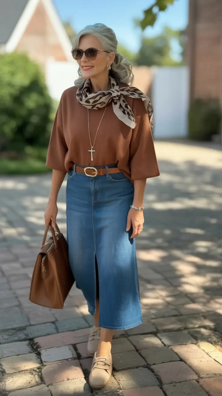 age-friendly fall outfits for 60+ women in 2025 Western Hints and Denim Ease