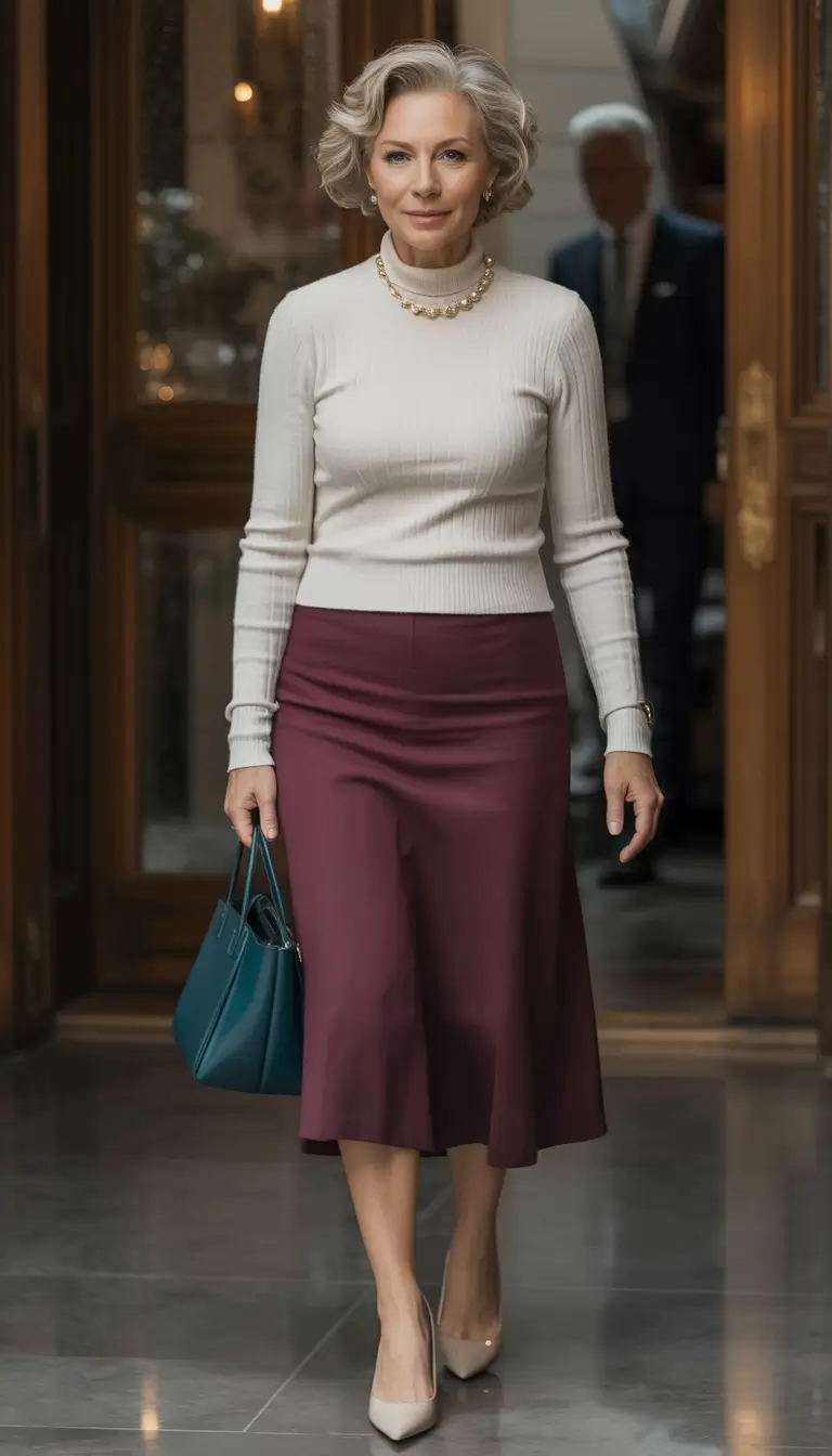 age-friendly fall outfits for 60+ women in 2025 Berry Sophistication with a Twist
