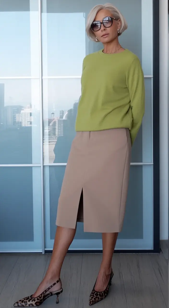 age-friendly fall outfits for 60+ women in 2025 Bold Color Meets Subtle Shape