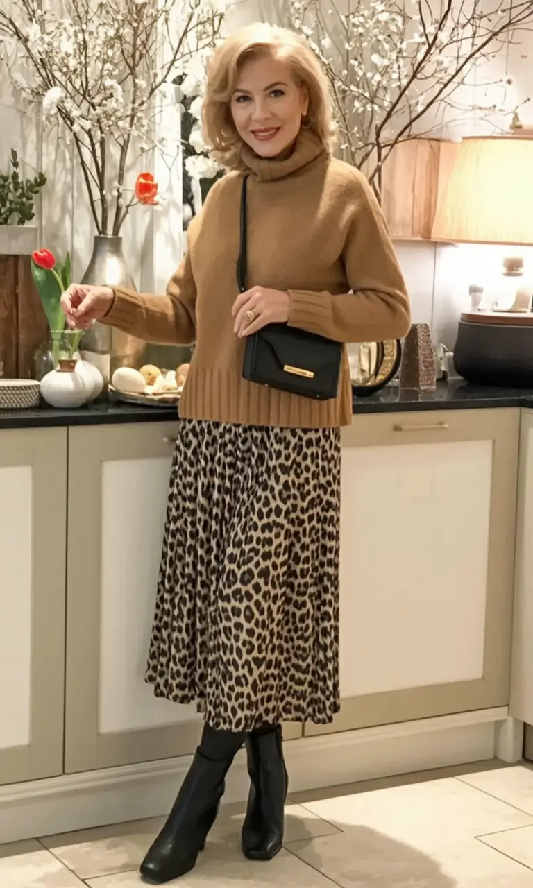 age-friendly fall outfits for 60+ women in 2025 Leopard and Camel Reimagined