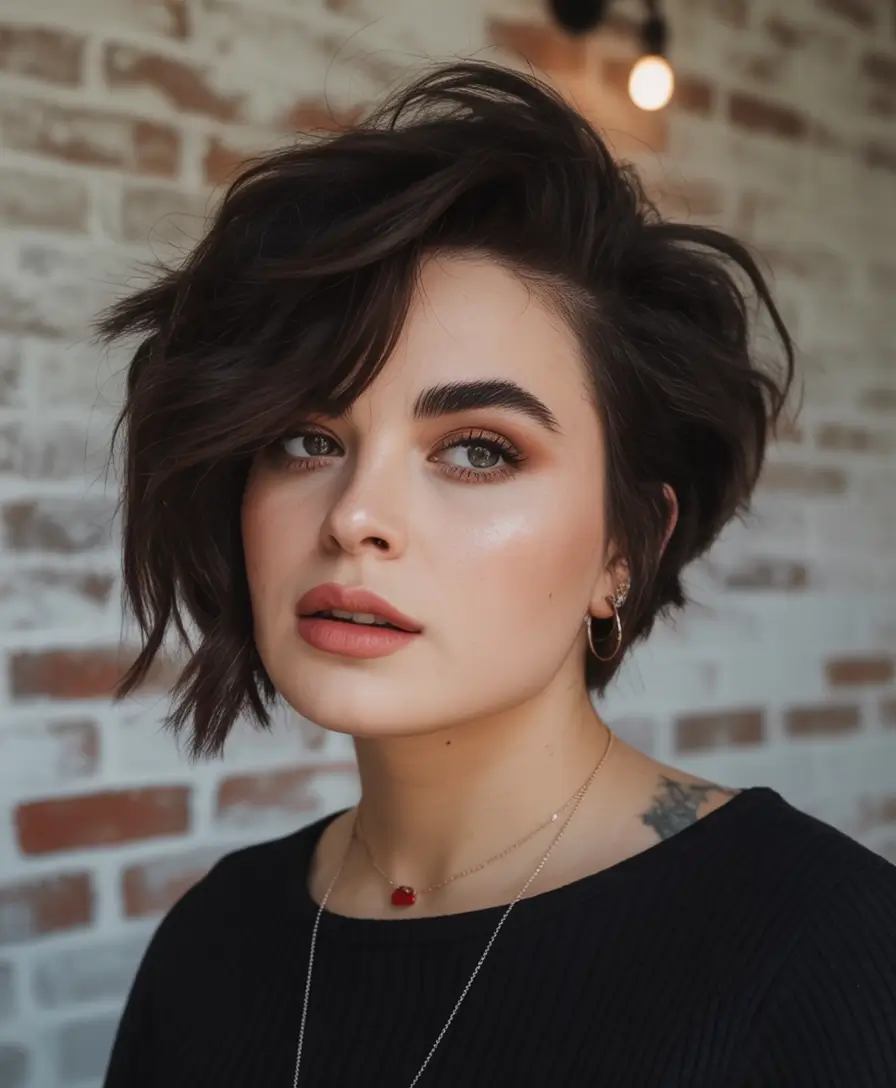 Best Fall Haircuts for Round Faces in 2025 Feminine Short Hair with Edge