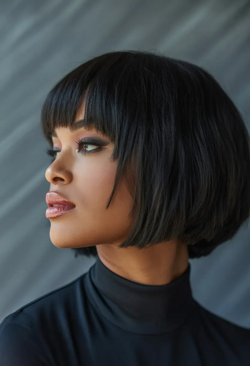 Bob Haircuts -Trending for Fall 2025 Classic French Bob With Micro Bangs
