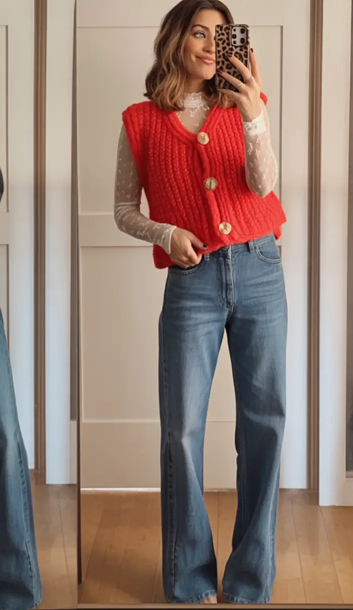 Casual September outfits Ideas 2025 Bright Knit Energy Meets Soft Layers