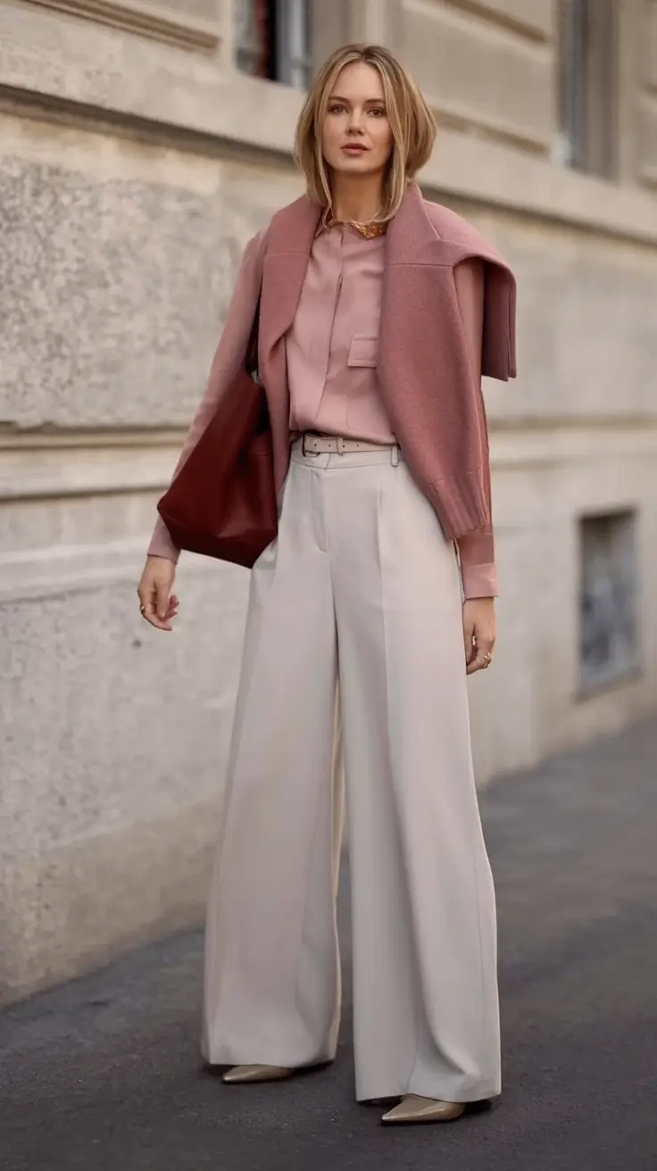 Casual September outfits Ideas 2025 Monotone Pink Elegance