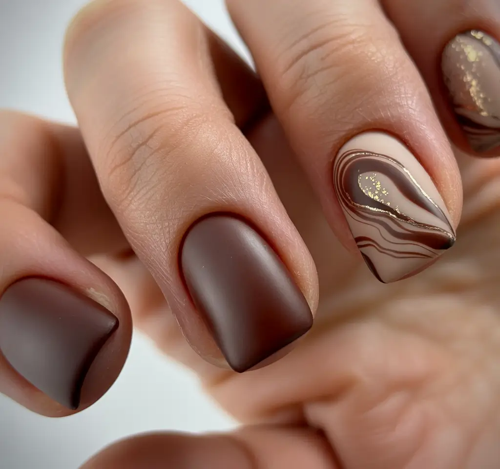 Fall Nail Colors for Brown Skin 2025 – Velvet Matte Cocoa