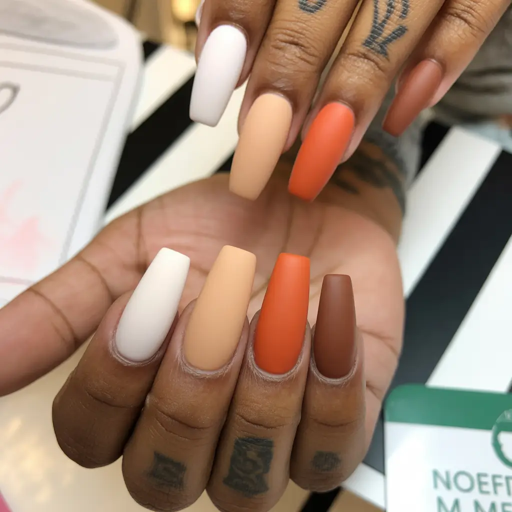 Fall Nail Colors for Brown Skin 2025 – Warm Autumn Gradient