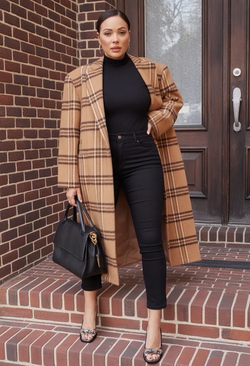 Chic Midsize outfits to Try This Fall 2025 Modern Plaid Elegance