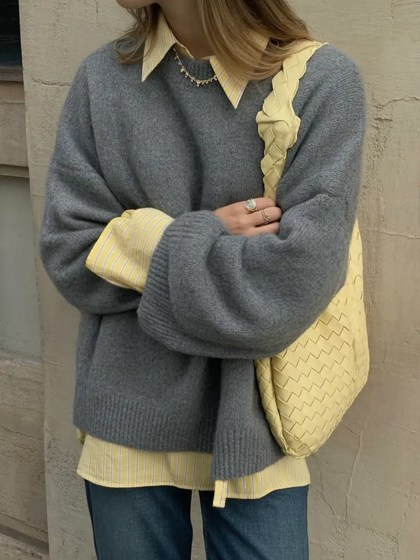 Easy fall outfits for busy moms – ideas for 2025 Layered Neutrals With a Pop of Sunshine