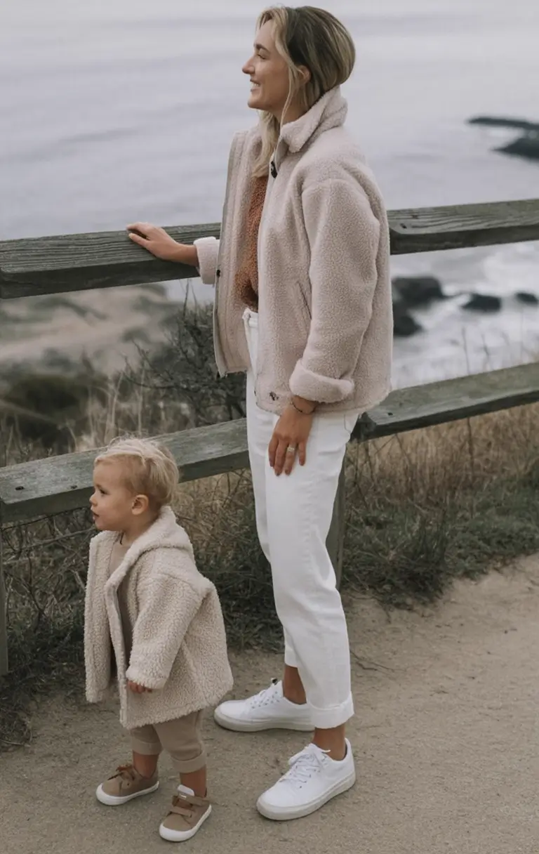 Easy fall outfits for busy moms – ideas for 2025 Matching Sherpa for Mom and Mini