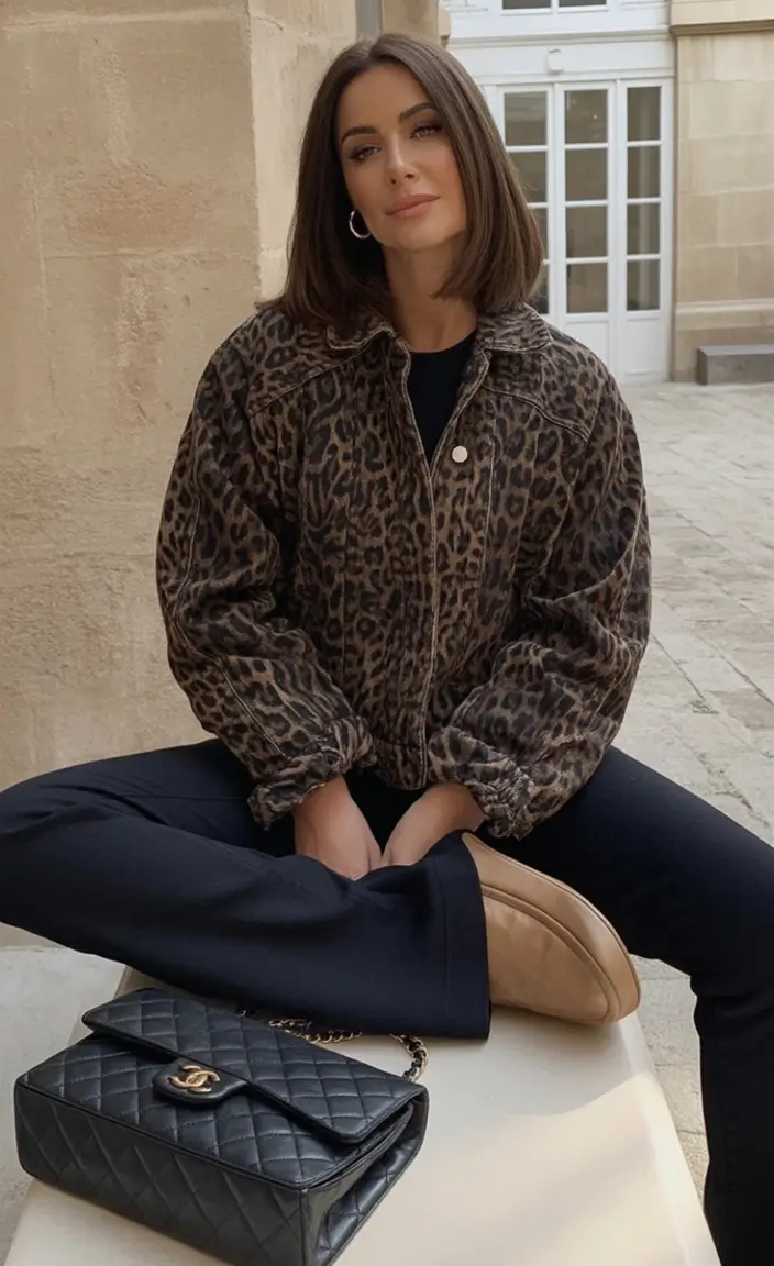 Easy fall outfits for busy moms – ideas for 2025 Animal Print Chic in Neutral Tones