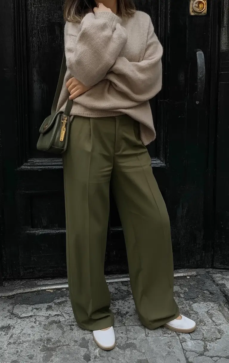 Easy fall outfits for busy moms – ideas for 2025 Earthy Green and Cream Simplicity