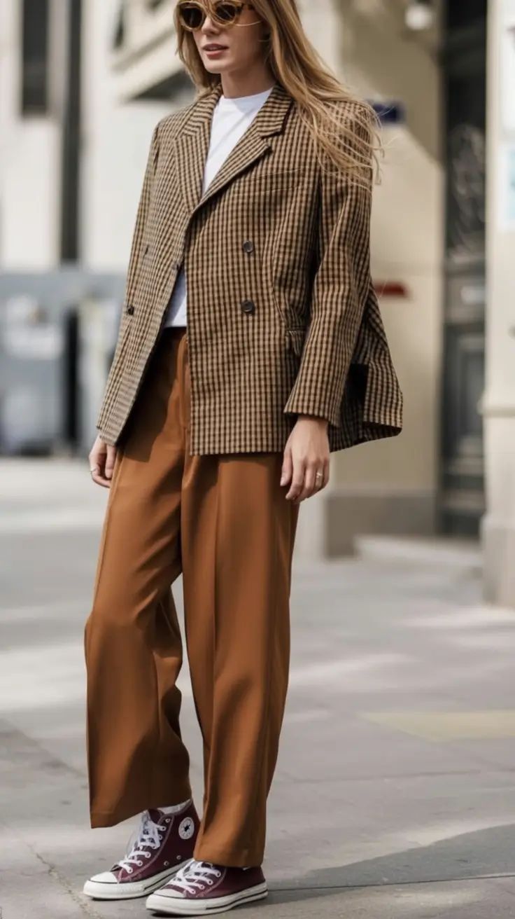 Easy fall outfits for busy moms – ideas for 2025 Retro Plaid With a Twist