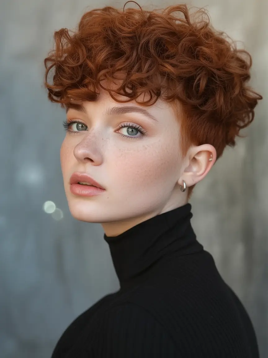 Easy Short Fall Hairstyles 2025 Curly Copper Crop