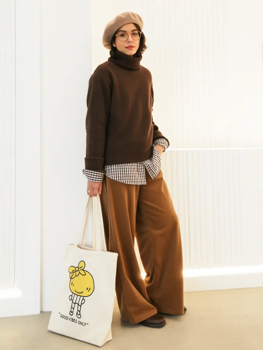 Fall 2025 outfits for Everyday Life: Style Ideas Brown Turtleneck Beret