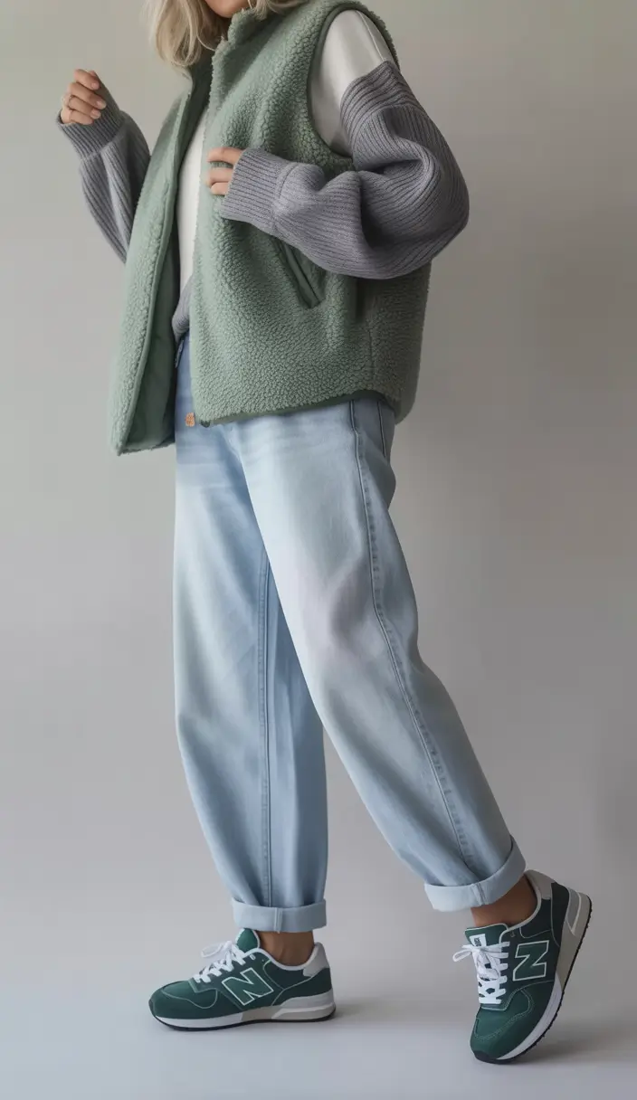 Fall 2025 outfits for Everyday Life: Style Ideas Green Vest Denim