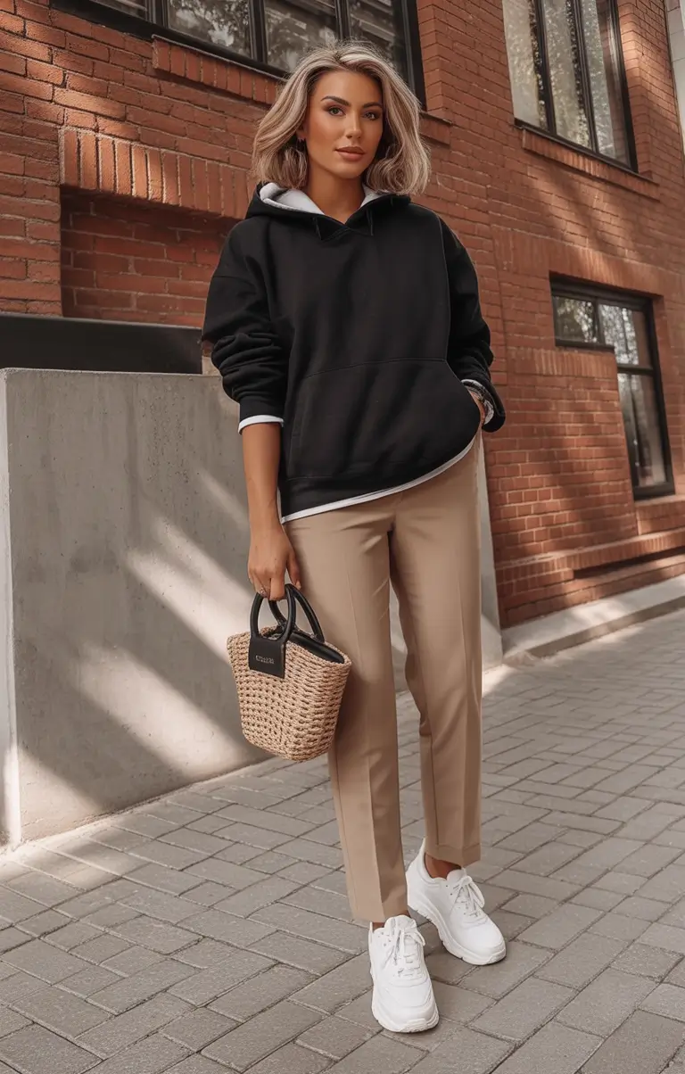Fall 2025 outfits for Everyday Life: Style Ideas Chic Hoodie with Tailored Pants