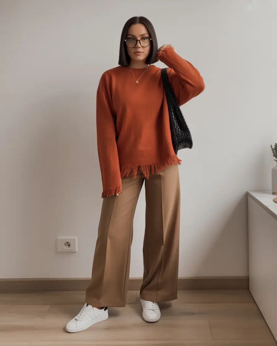 Fall 2025 outfits for Everyday Life: Style Ideas Burnt Orange Sweater