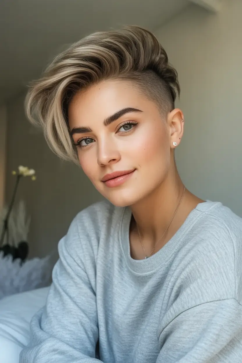 Fall Haircut Ideas for September 2025 Undercut Pixie with Long Top Layers