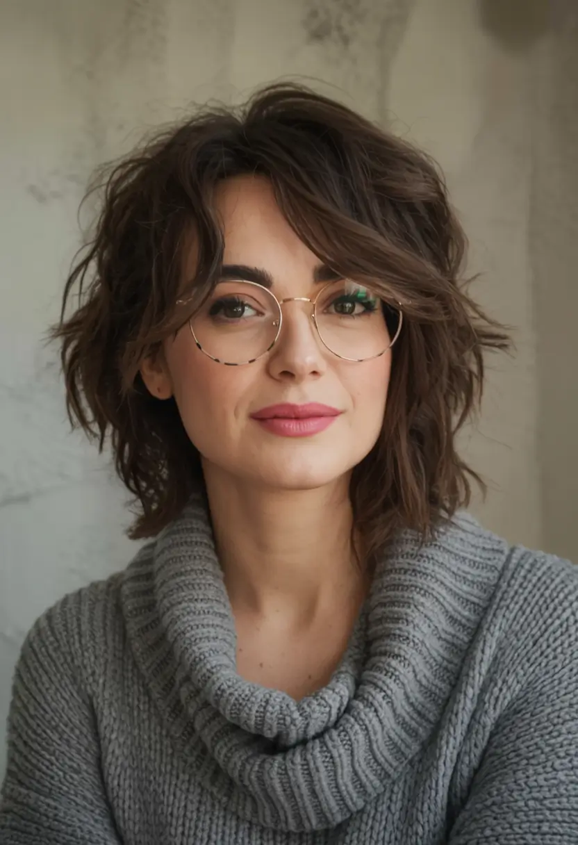 fall haircuts ideas 2025 Modern Shag With Bookish Texture