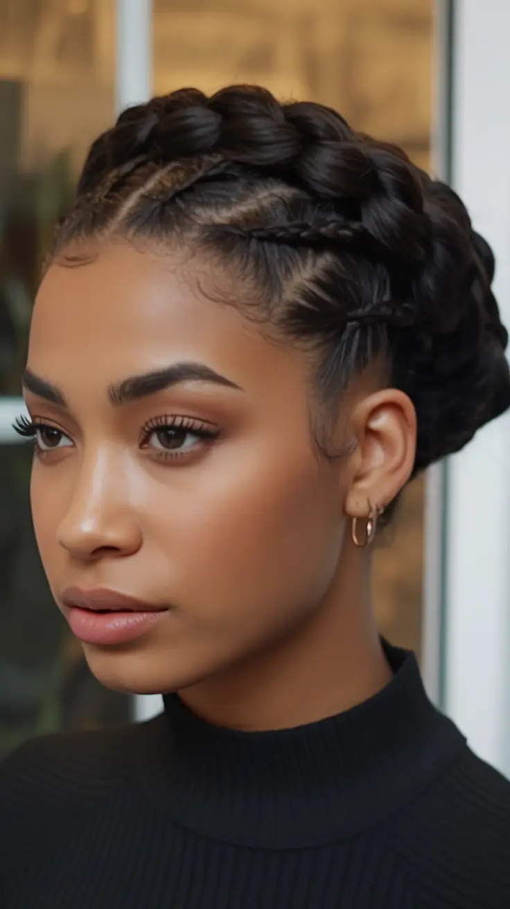 Fall hairstyle for long hairs 2025 Intricate Braided Halo Updo