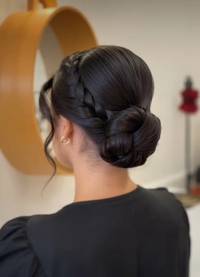 Fall hairstyles ideas 2025 Braided Knot for Medium Length Updo