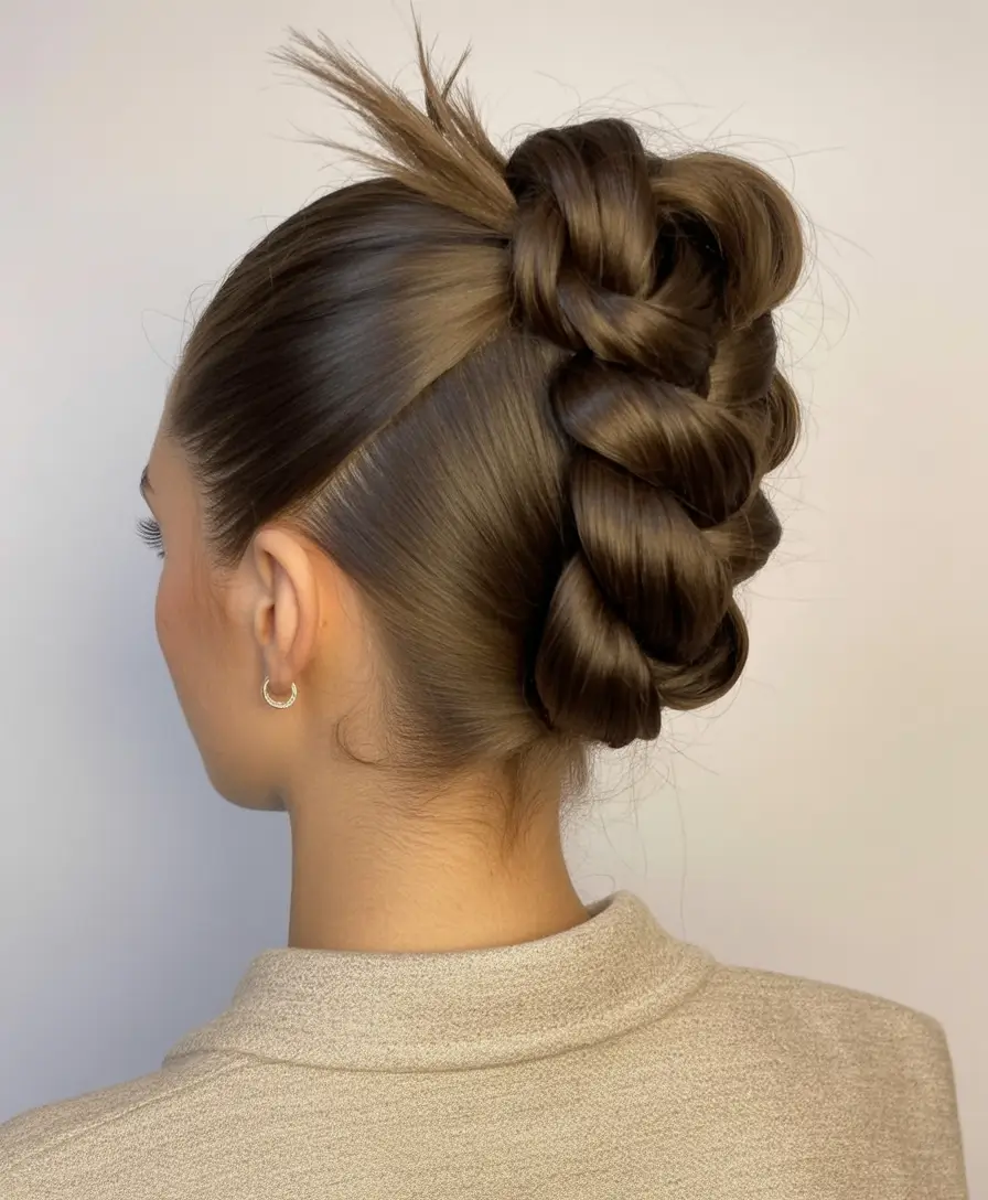 Fall hairstyles ideas 2025 Woven Bubble Braid Updo