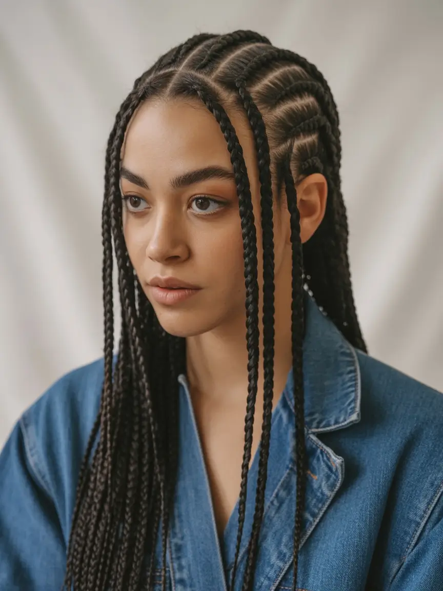 Fall hairstyles ideas 2025 Defined Cornrows with a Twist