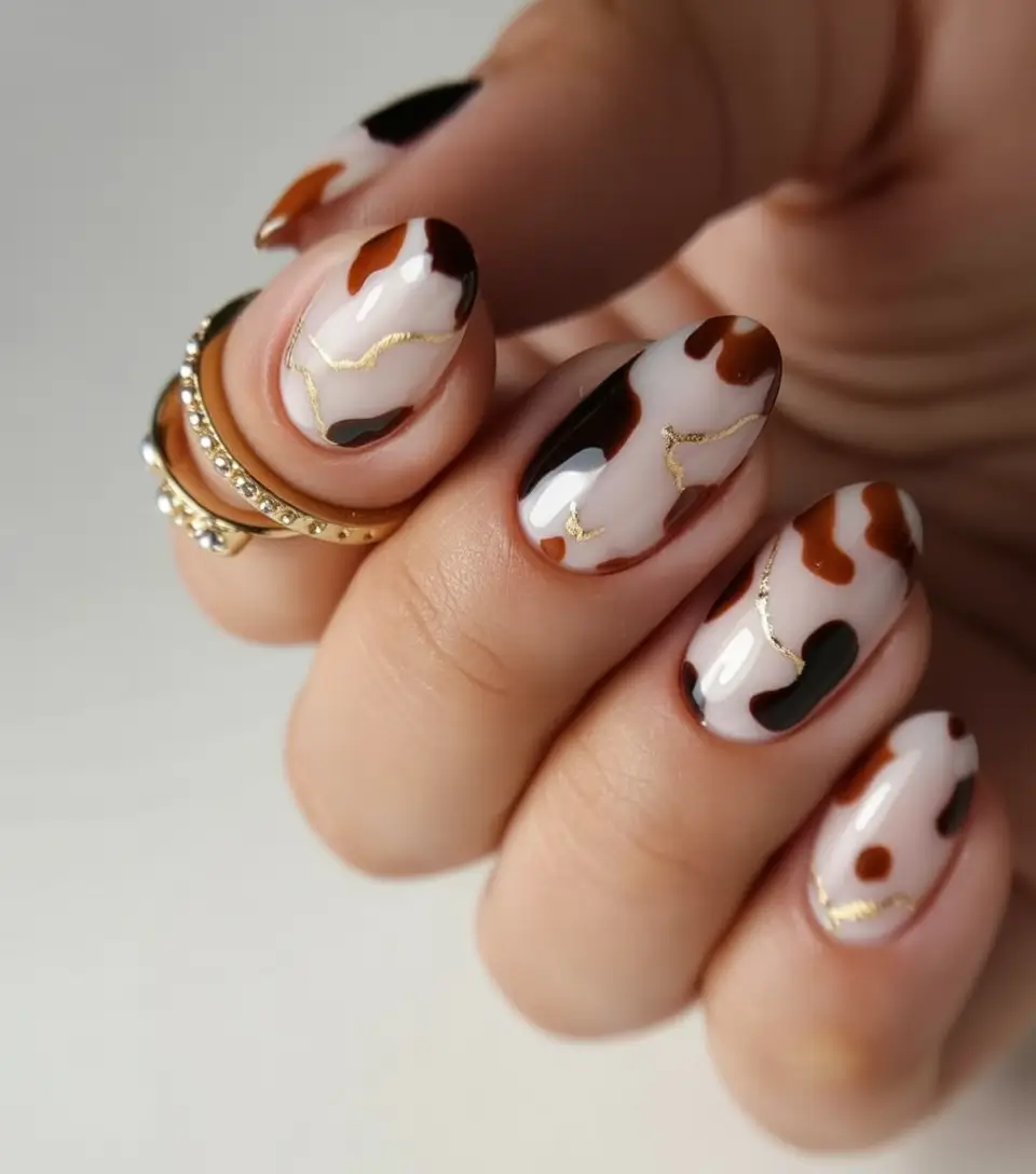 Fall Nail Art Ideas for September 2025 Modern Tortoiseshell Glam