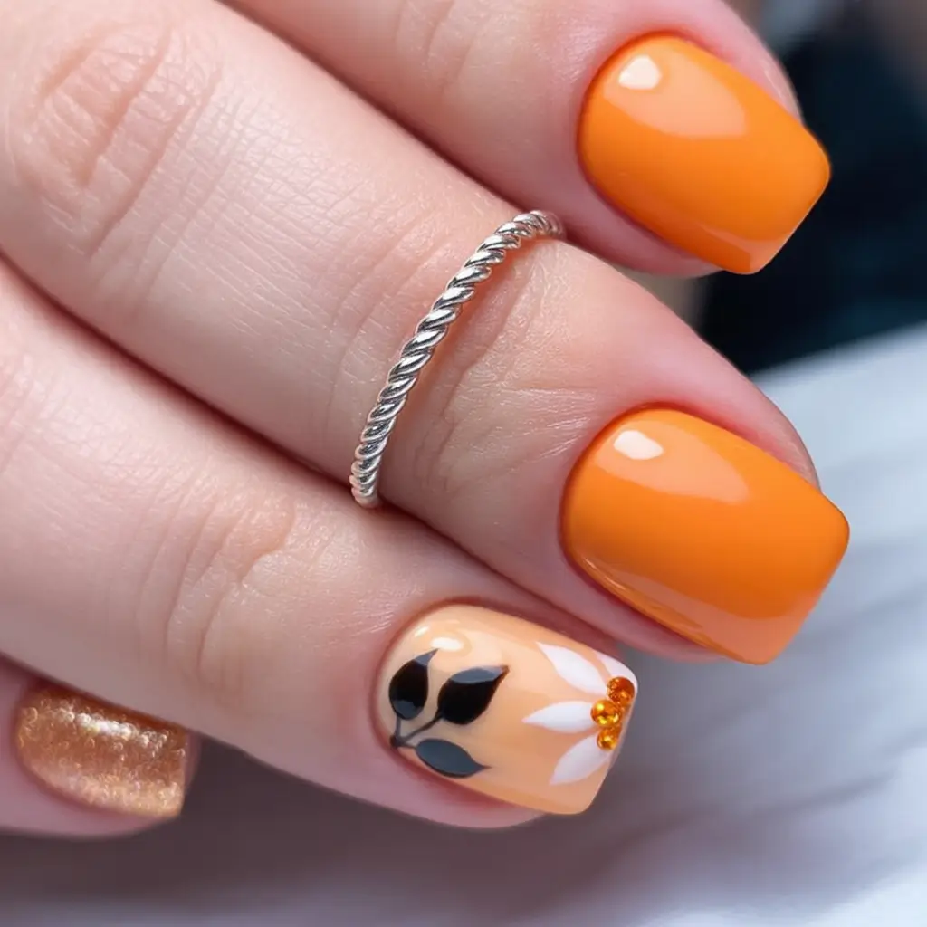 Fall Nail Art Ideas for September 2025 Sunny Autumn Florals
