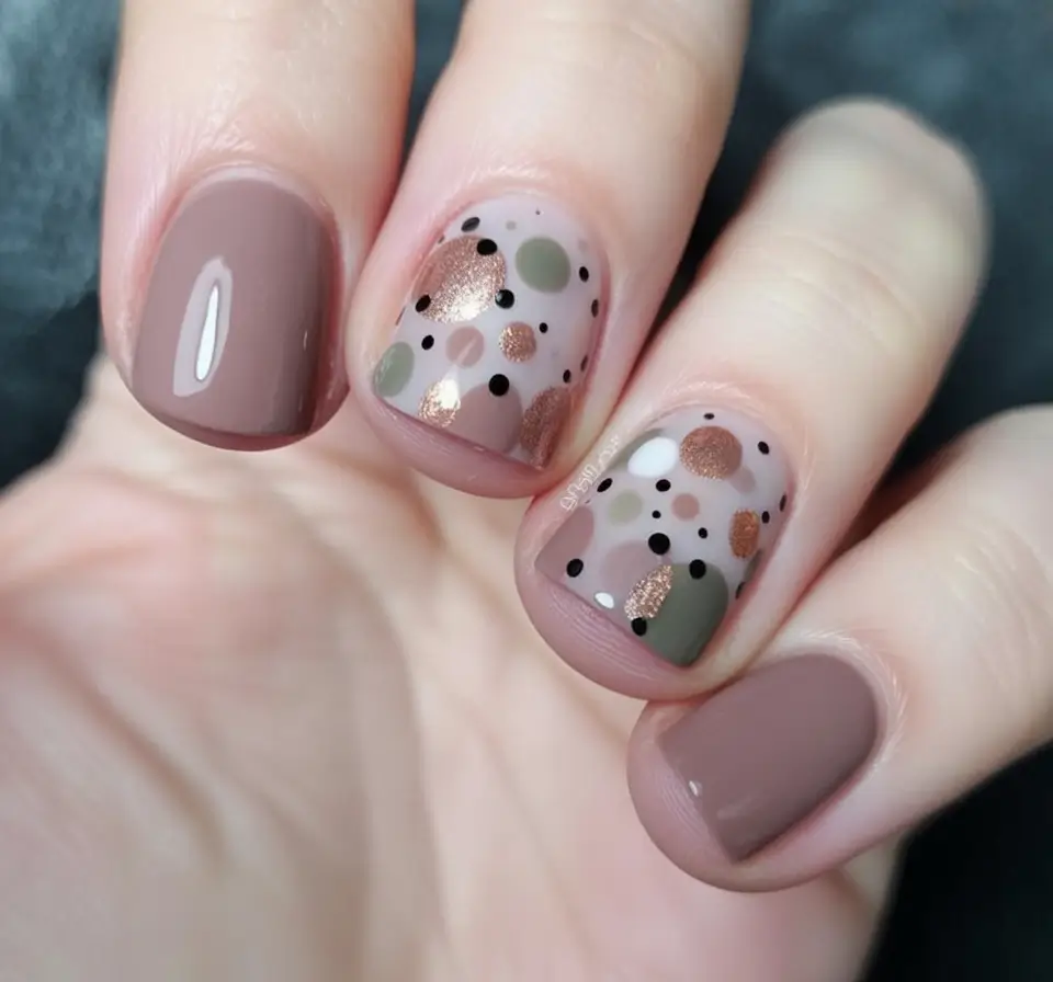 Fall Nail Art Ideas for September 2025 Playful Autumn Polka Dots