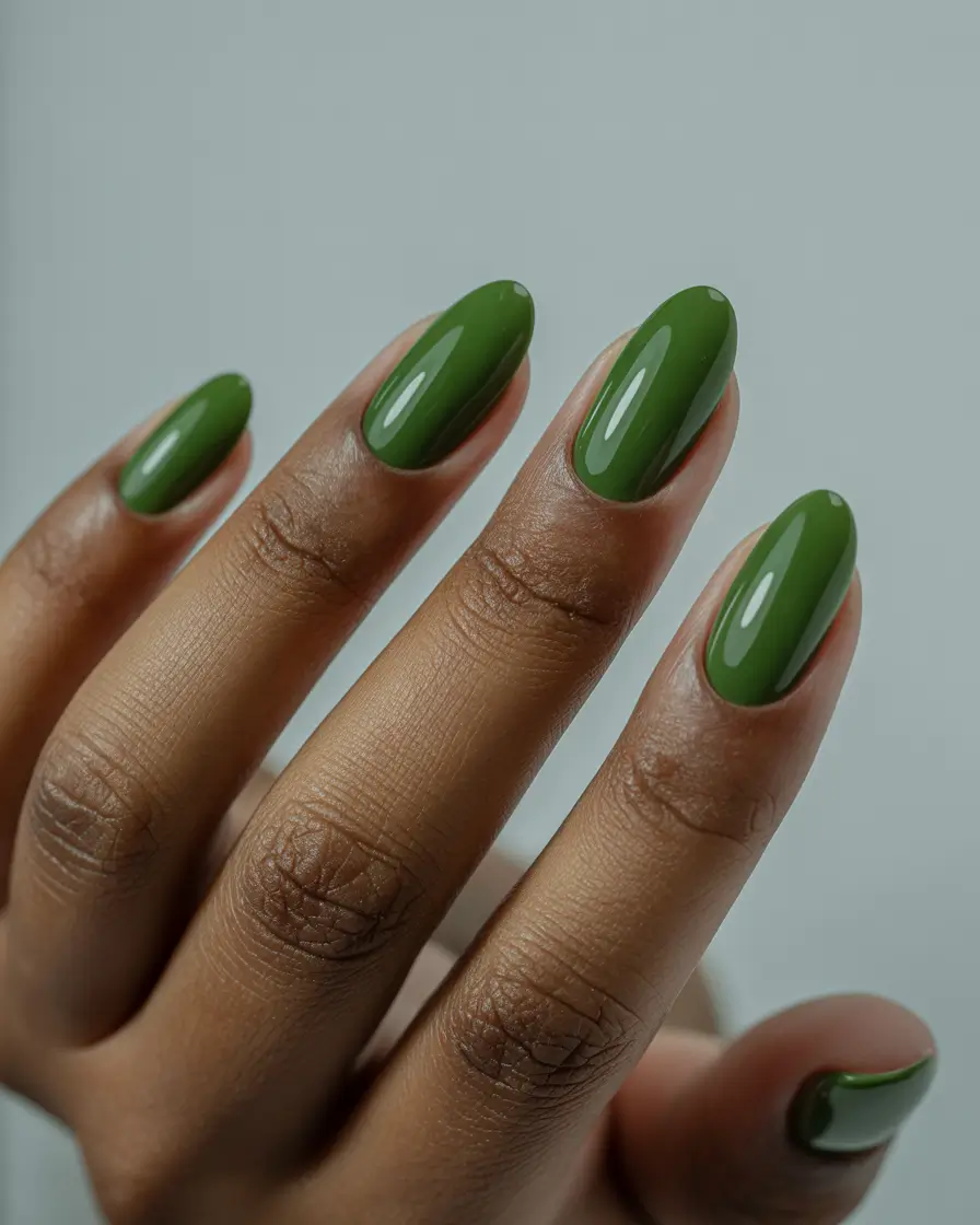 Fall Nail Colors for Brown Skin 2025 – Olive Green