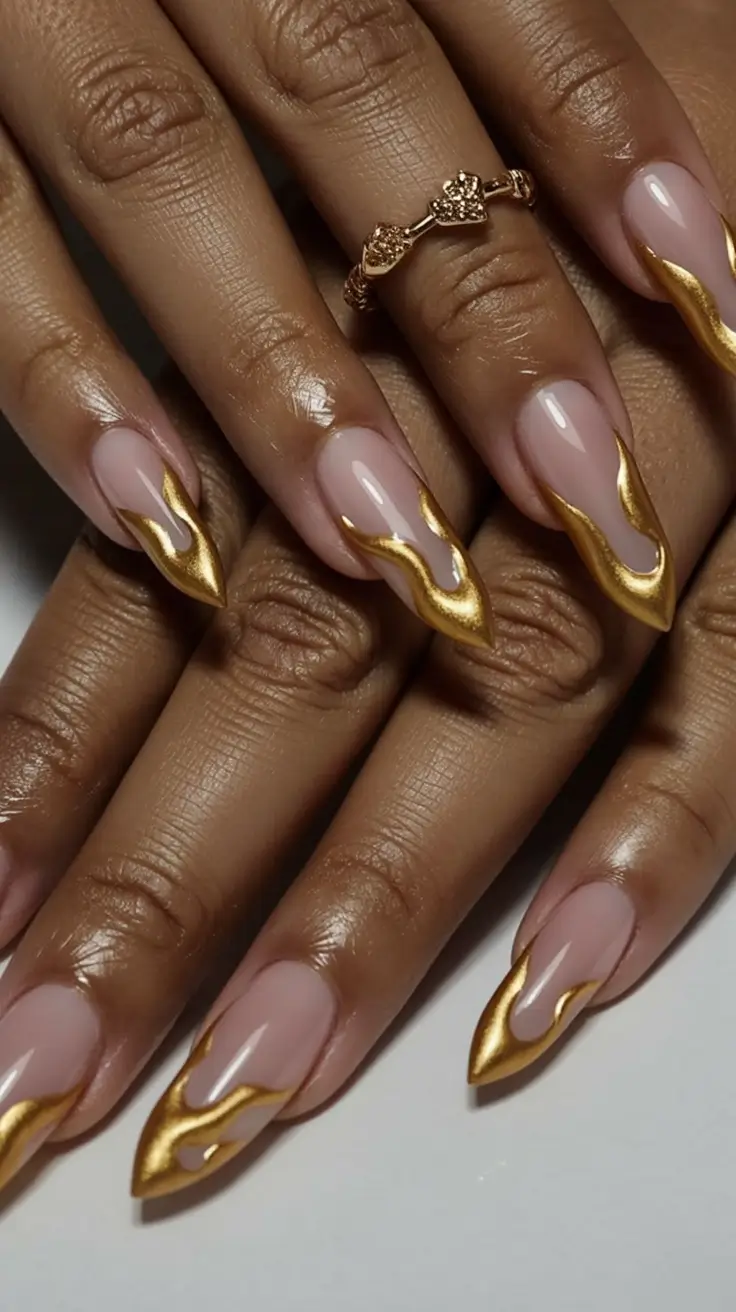Fall Nail Colors for Brown Skin 2025 – Top Picks Golden Flame Tips