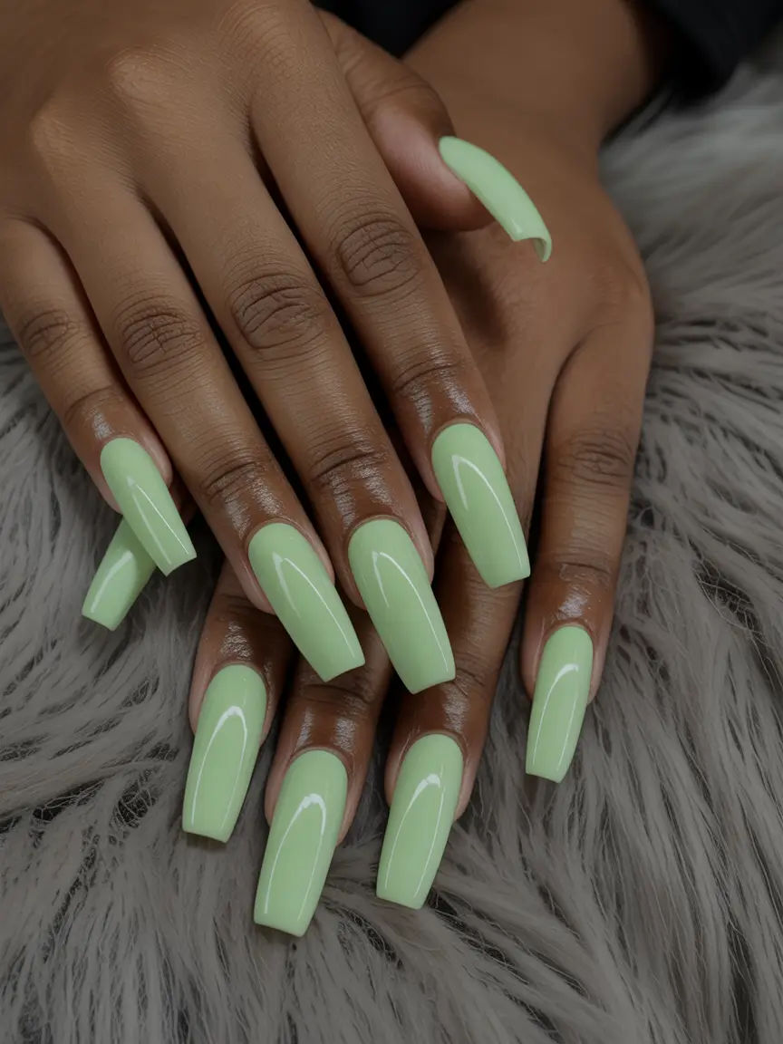 Fall Nail Colors for Brown Skin 2025 – Mint Green