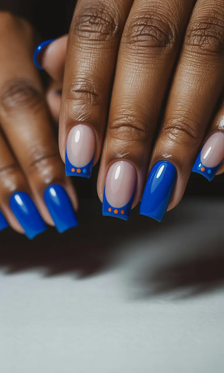 Fall nail colors for dark skin 2025 Electric Blue Chic