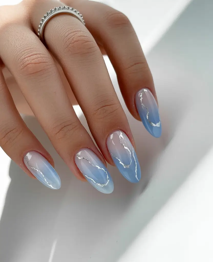Fall nail colors for fair skin 2025 Frosted Sky Ombre