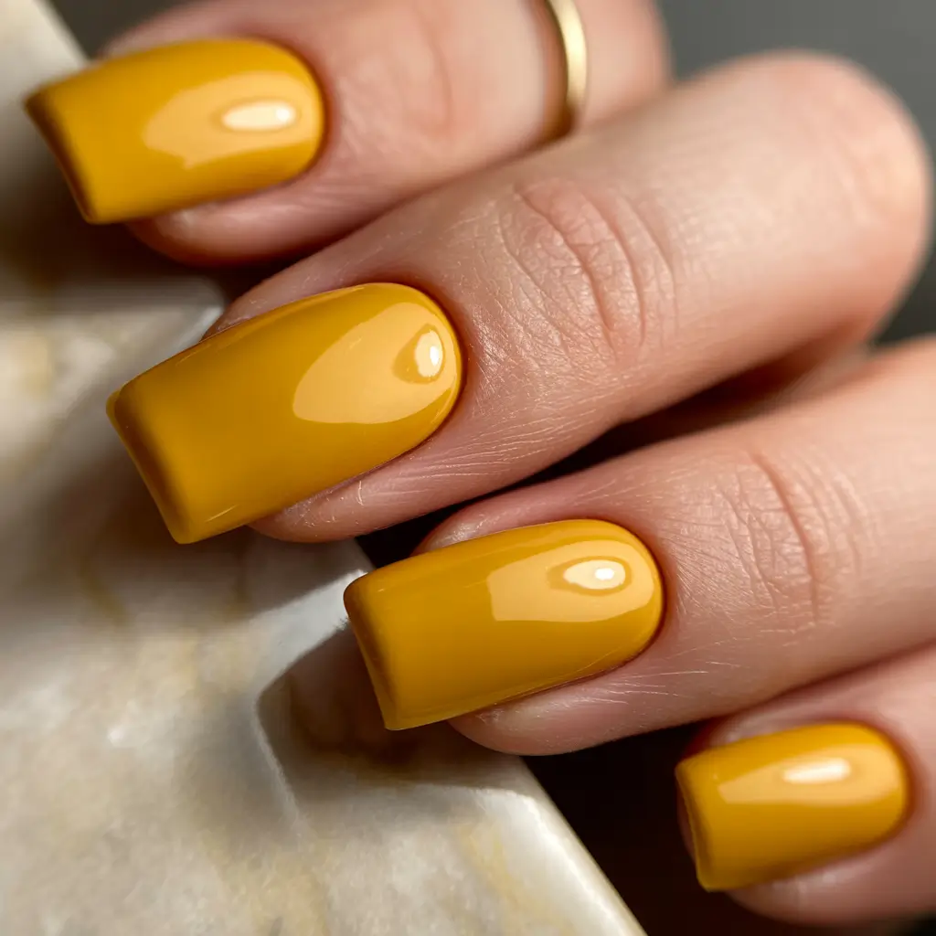 Fall nail colors for fair skin 2025 Mustard Yellow Boldness