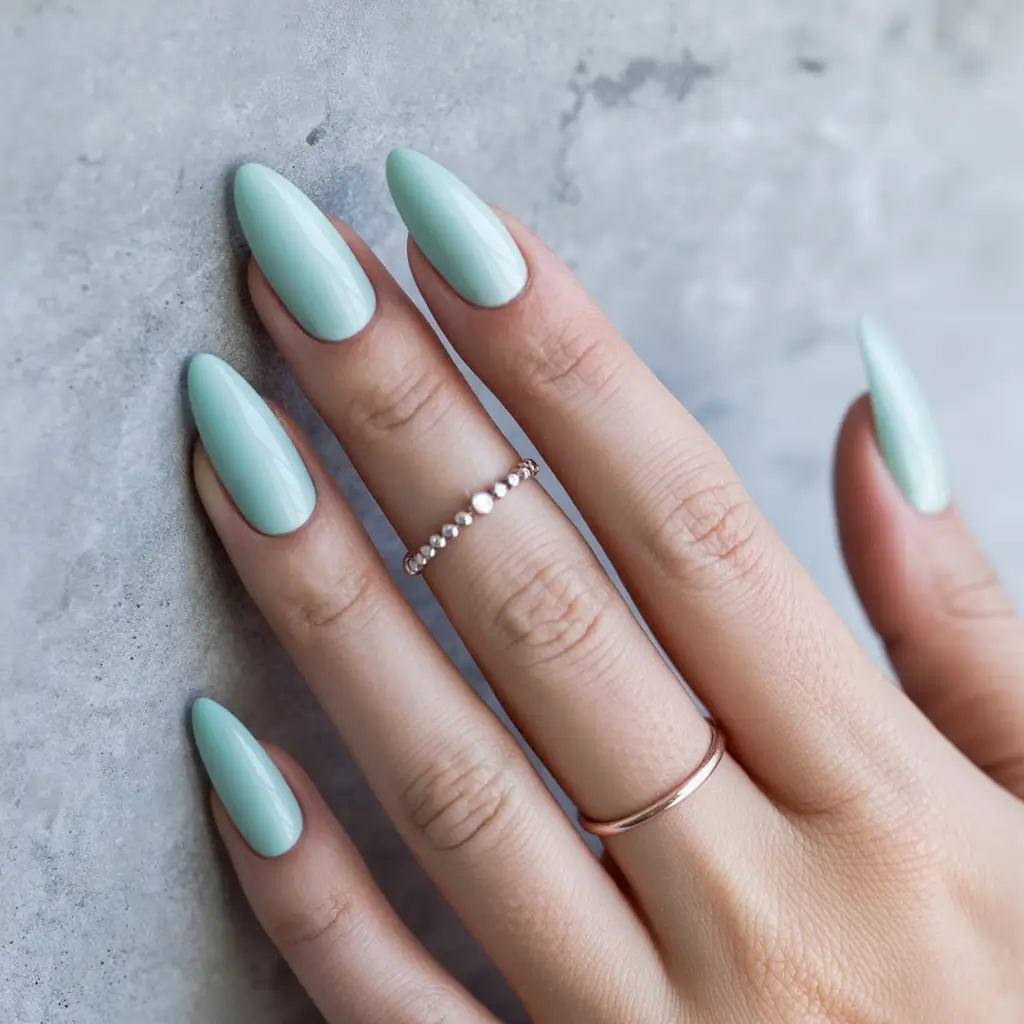 Mint Green Sophistication Fall nail colors for fair skin 2025