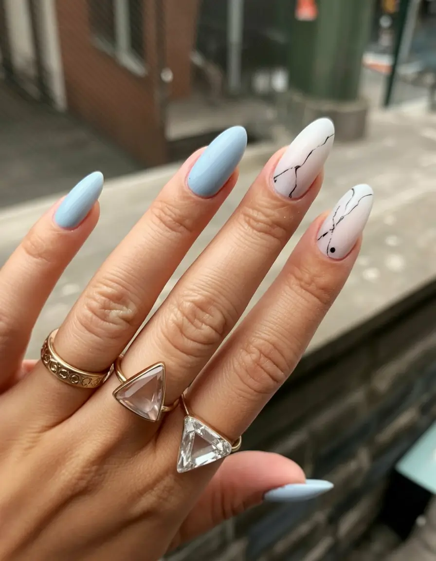 Fall nail colors for fair skin 2025 Soft Marble Elegance