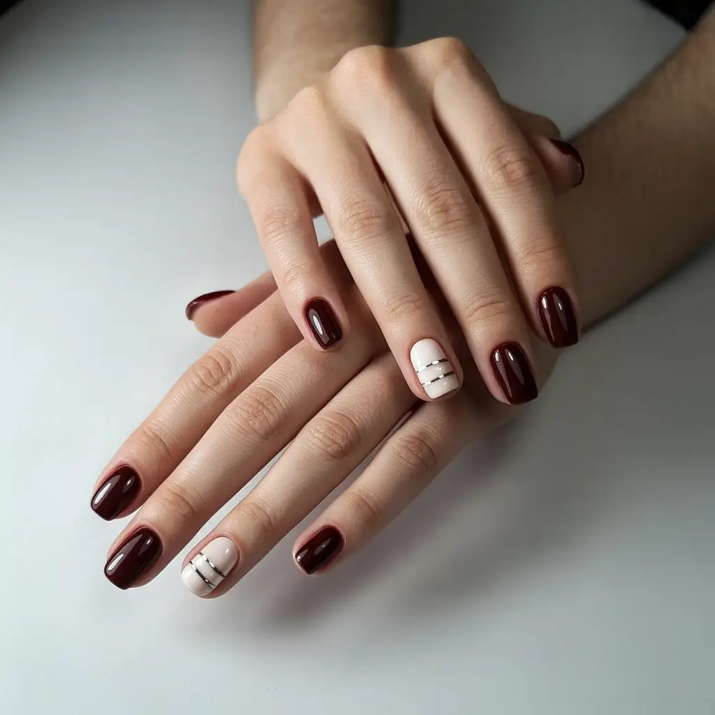 Classic Burgundy with Minimalist Accent