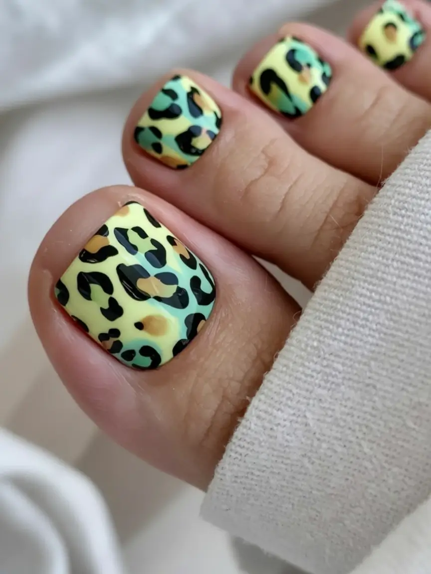 Fall Toe Nail Looks for September 2025 Pastel Leopard Play
