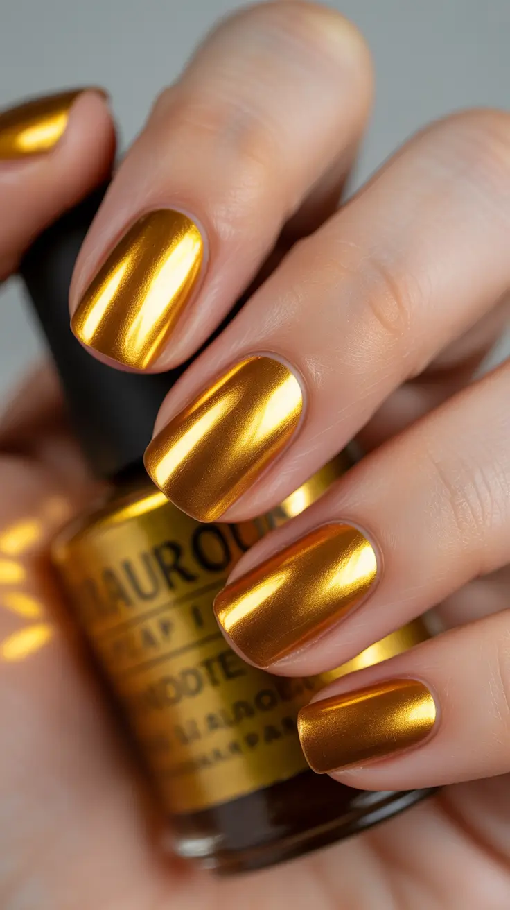 Gold Fall Nails 2025 Ideas Pure Gold Shine